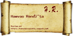 Hamvas Renáta névjegykártya