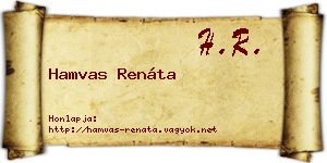 Hamvas Renáta névjegykártya